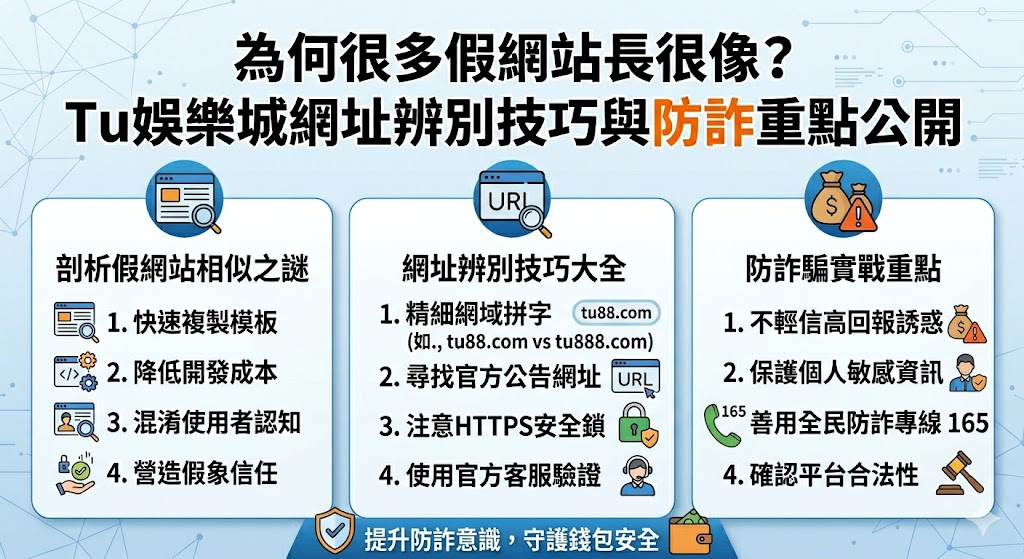 為何很多假網站長很像？Tu娛樂城網址辨別技巧與防詐重點公開