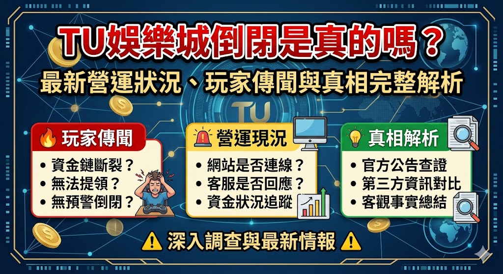 Tu娛樂城倒閉是真的嗎?最新營運狀況、玩家傳聞與真相完整解析